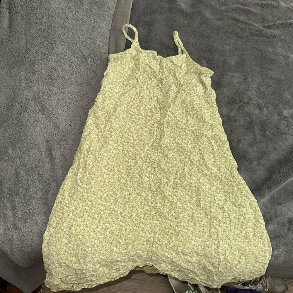 Abercrombie kids Light Green Floral Spaghetti Strap Sundress